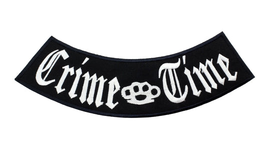 Crime Time Rocker Patch - Embroidered Biker Patch for Vest Veteran Patches