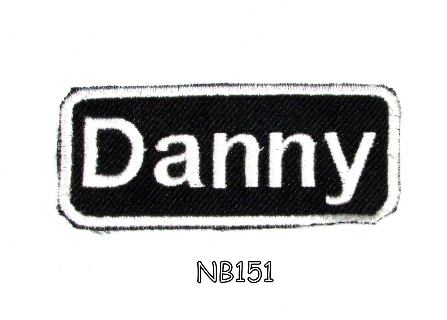 Danny Name Tag Patch - White on Black Embroidered Biker Patch Veteran Patches