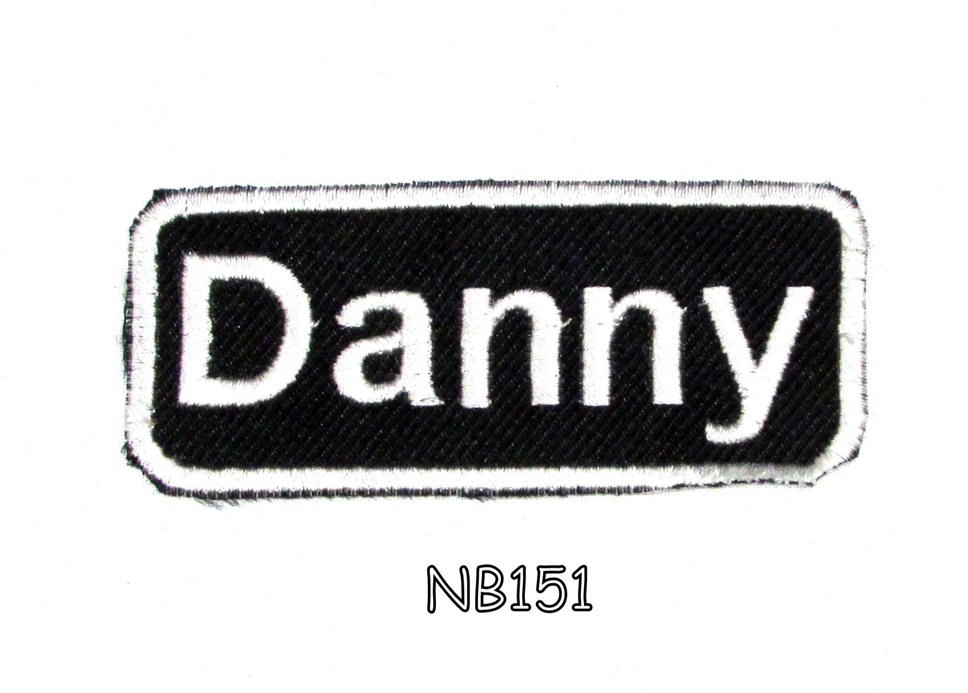 Danny Name Tag Patch - White on Black Embroidered Biker Patch Veteran Patches