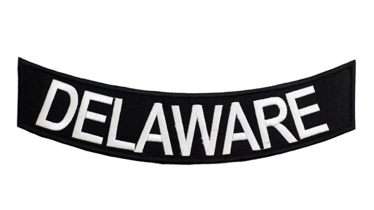 Delaware Rocker Patch - Embroidered Biker Patch for Vest Veteran Patches