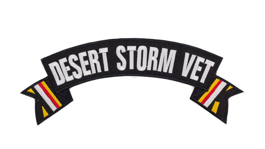 Desert Storm Vet White Baneer Military Rocker Patch - Veteran Biker Patch Veteran Patches