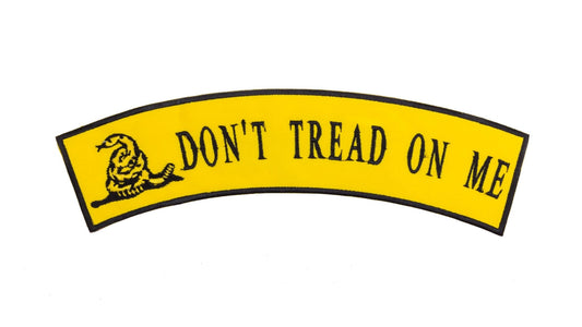 Don’t Tread On Me Black Border Rocker Patch - Embroidered Biker Patch for Vest Veteran Patches