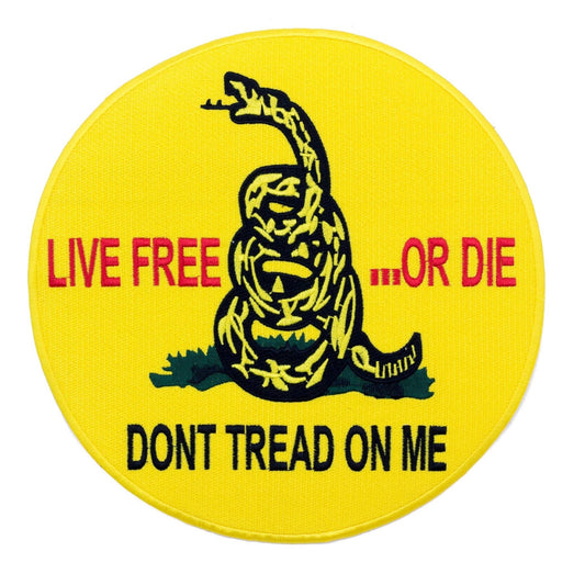 Don't Tread on me Yellow Round Center Patch - Motorcycle Biker Patch Veteran Patches