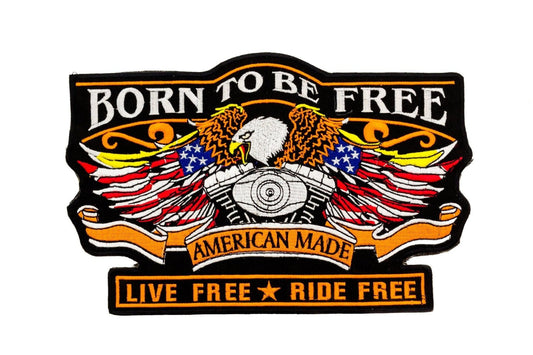 Eagle Born to be Free Center Patch - Motorcycle Biker Patch Veteran Patches