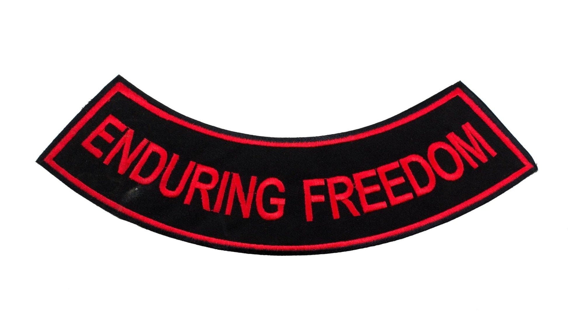 Endouring Freedom Red Rocker Patch - Embroidered Biker Patch for Vest Veteran Patches