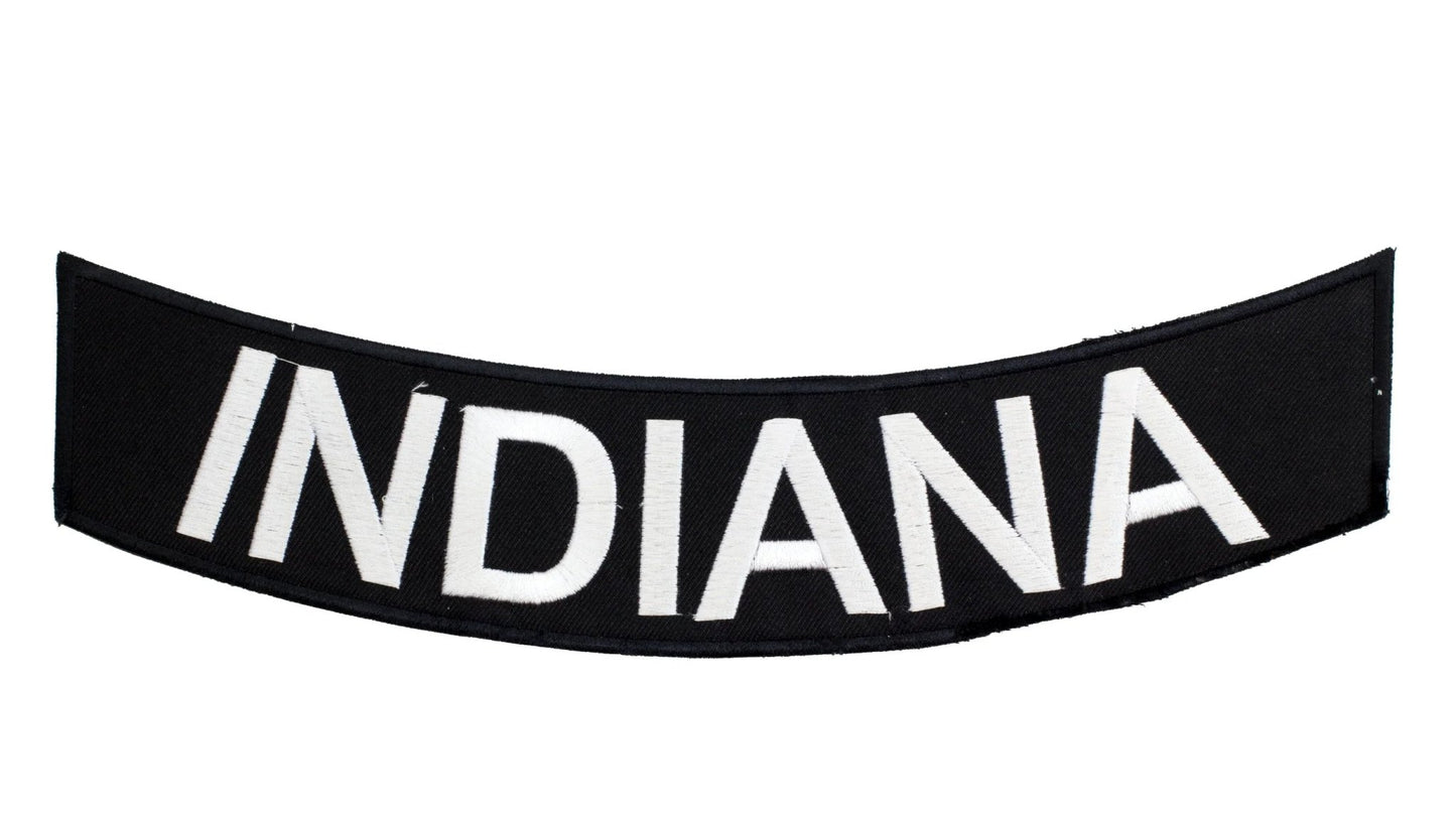 Indiana Rocker Patch - Embroidered Biker Patch for Vest Veteran Patches