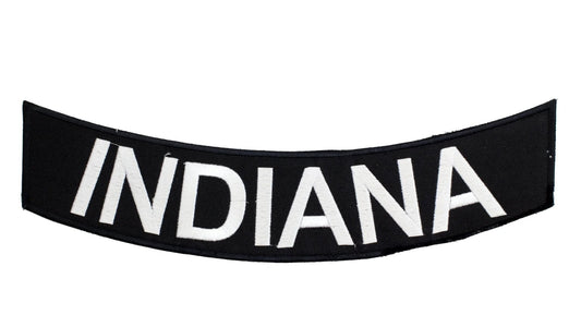 Indiana Rocker Patch - Embroidered Biker Patch for Vest Veteran Patches