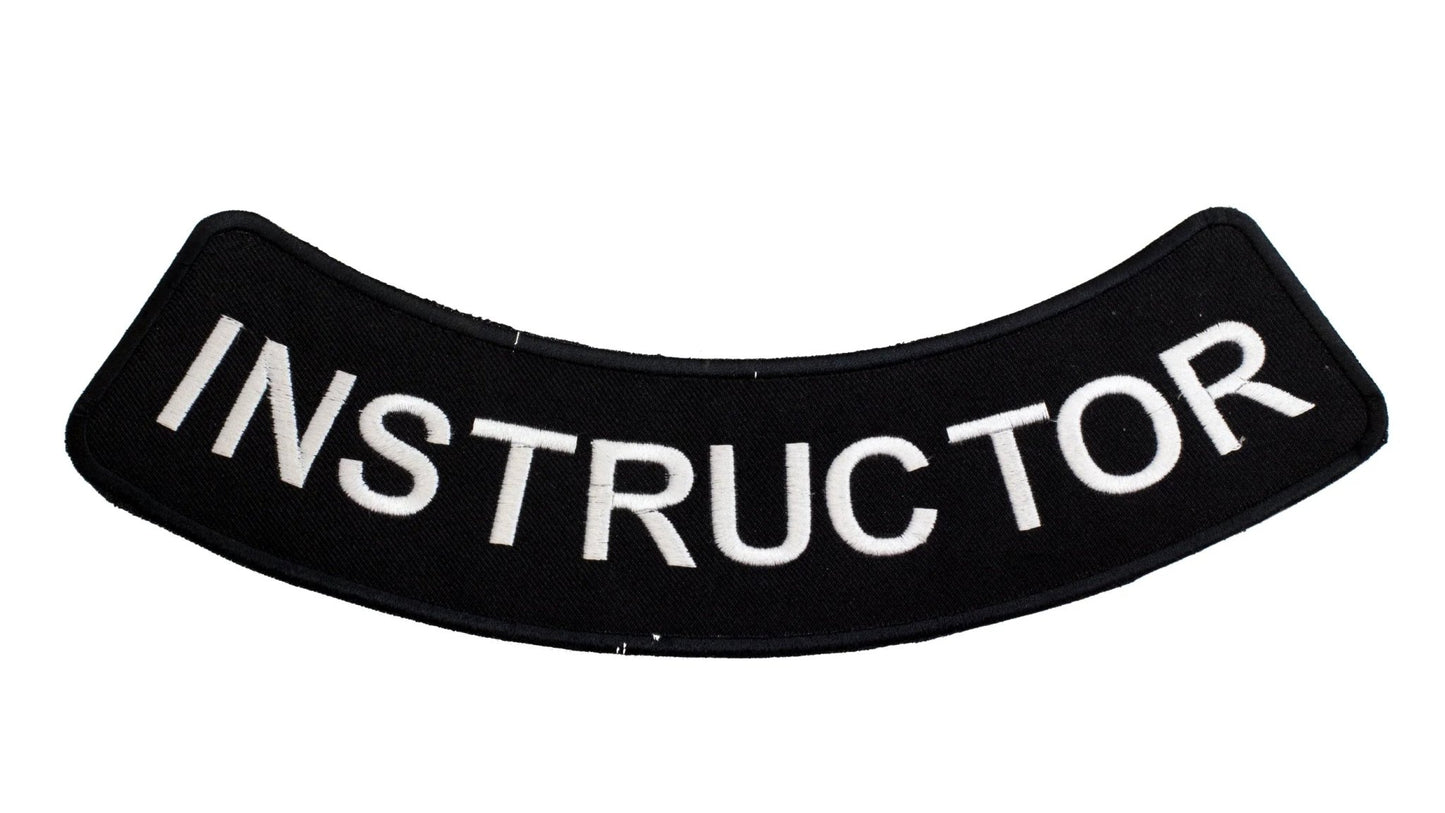 Instructor Round Border Rocker Patch - Embroidered Biker Patch for Vest Veteran Patches