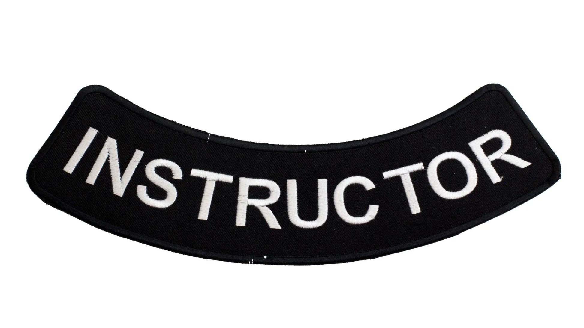 Instructor Round Border Rocker Patch - Embroidered Biker Patch for Vest Veteran Patches