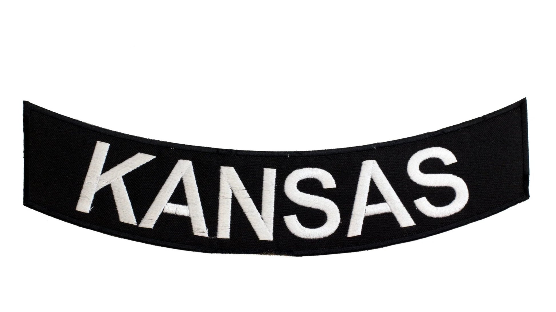 Kansas Rocker Patch - Embroidered Biker Patch for Vest Veteran Patches