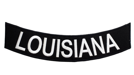 Louisiana Rocker Patch - Embroidered Biker Patch for Vest Veteran Patches