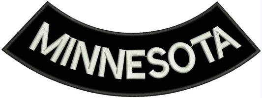 Minnesota Rocker Patch - Embroidered Biker Patch for Vest Veteran Patches