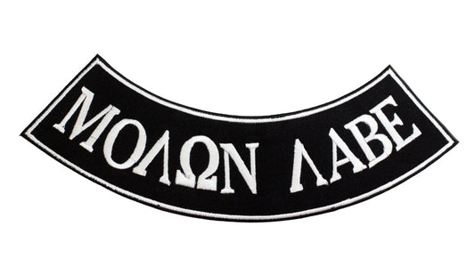 MO??N ???? molon labe Rocker Patch - Embroidered Biker Patch for Vest Veteran Patches