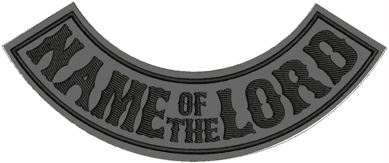 Name of the Lord Reflective Rocker Patch - Embroidered Biker Patch for Vest Veteran Patches