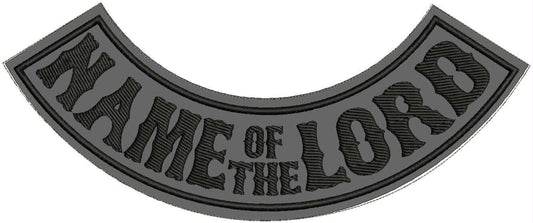 Name of the Lord Reflective Rocker Patch - Embroidered Biker Patch for Vest Veteran Patches