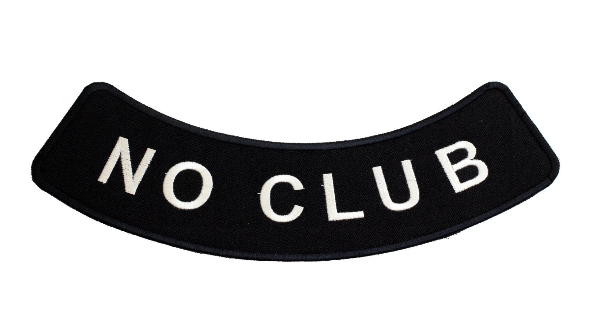 No Club Round Border Rocker Patch - Embroidered Biker Patch for Vest Veteran Patches