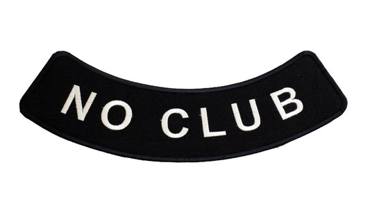 No Club Round Border Rocker Patch - Embroidered Biker Patch for Vest Veteran Patches