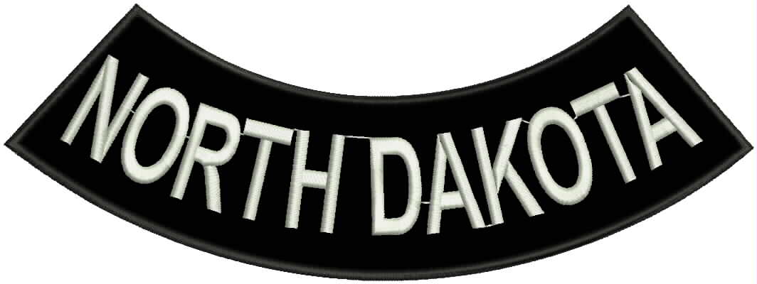 North Dekota Rocker Patch - Embroidered Biker Patch for Vest Veteran Patches
