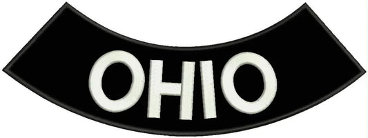 Ohio Rocker Patch - Embroidered Biker Patch for Vest Veteran Patches