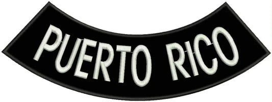 Puerto Rico Rocker Patch - Embroidered Biker Patch for Vest Veteran Patches