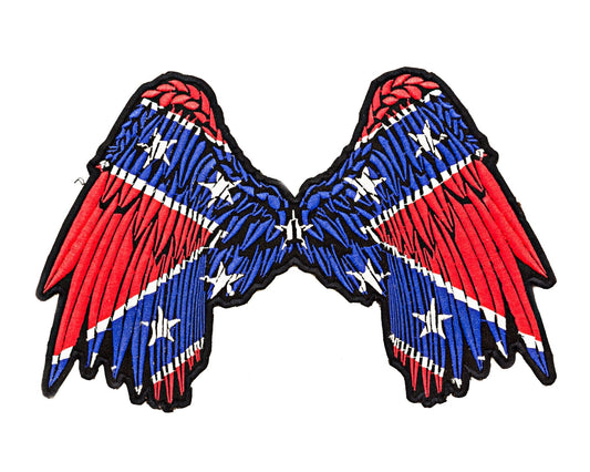Rebel Wings Round Center Patch - Motorcycle Biker Patch Veteran Patches