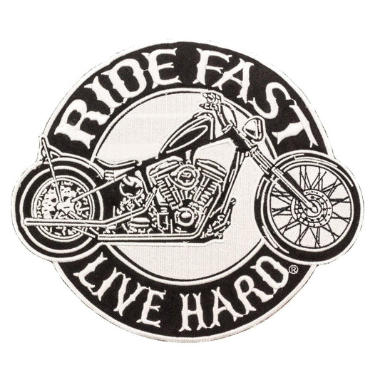 Ride Fast Live Hard Center Patch - Motorcycle Biker Patch Veteran Patches