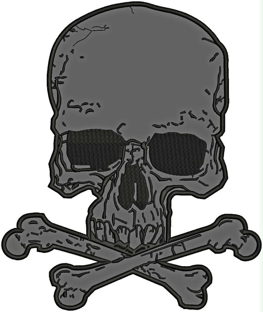 Skull on Reflective Center Patch - Motorcycle Biker Patch Veteran Patches