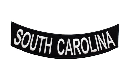 South Caroline White Rocker Patch - Embroidered Biker Patch for Vest Veteran Patches
