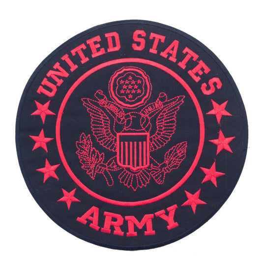 United State Army Red Round Military Center Patch - Veteran Biker Patch Veteran Patches