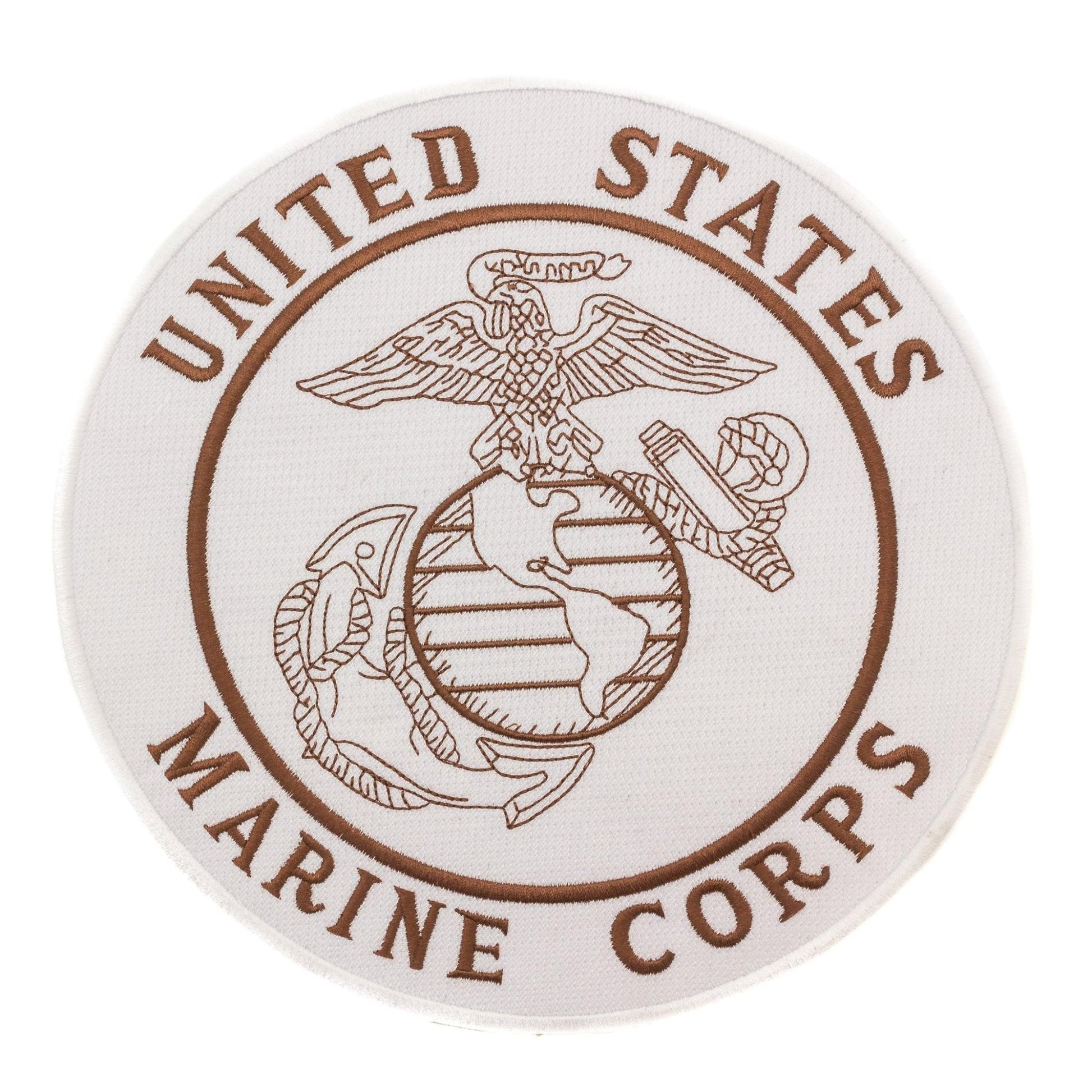 United State Marine Crops Brown Round Military Center Patch - Veteran Biker Patch Veteran Patches