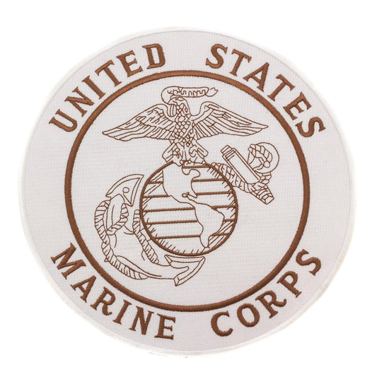 United State Marine Crops Brown Round Military Center Patch - Veteran Biker Patch Veteran Patches