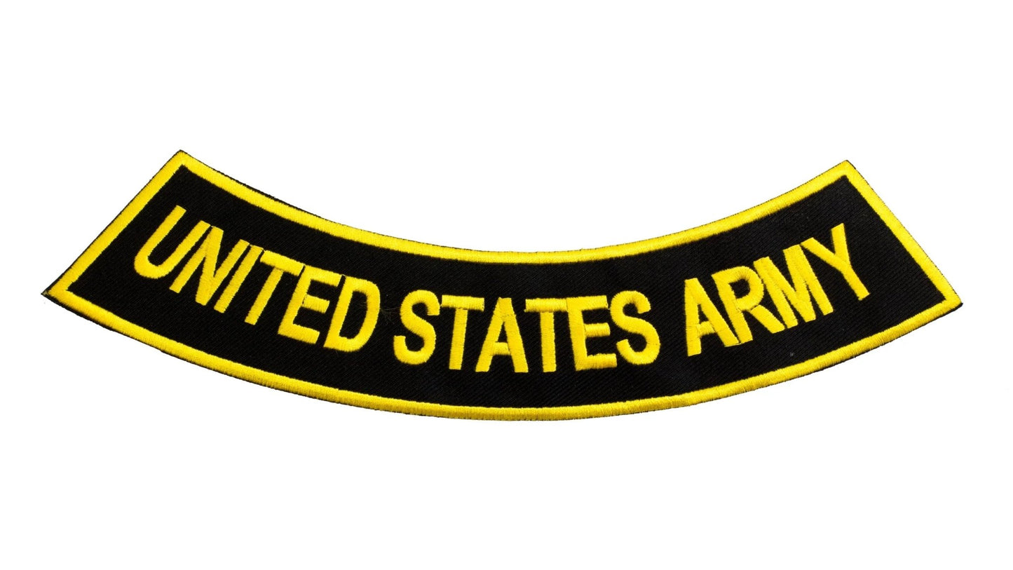 United States Army Bold Yellow Military Rocker Patch - Veteran Biker Patch Veteran Patches