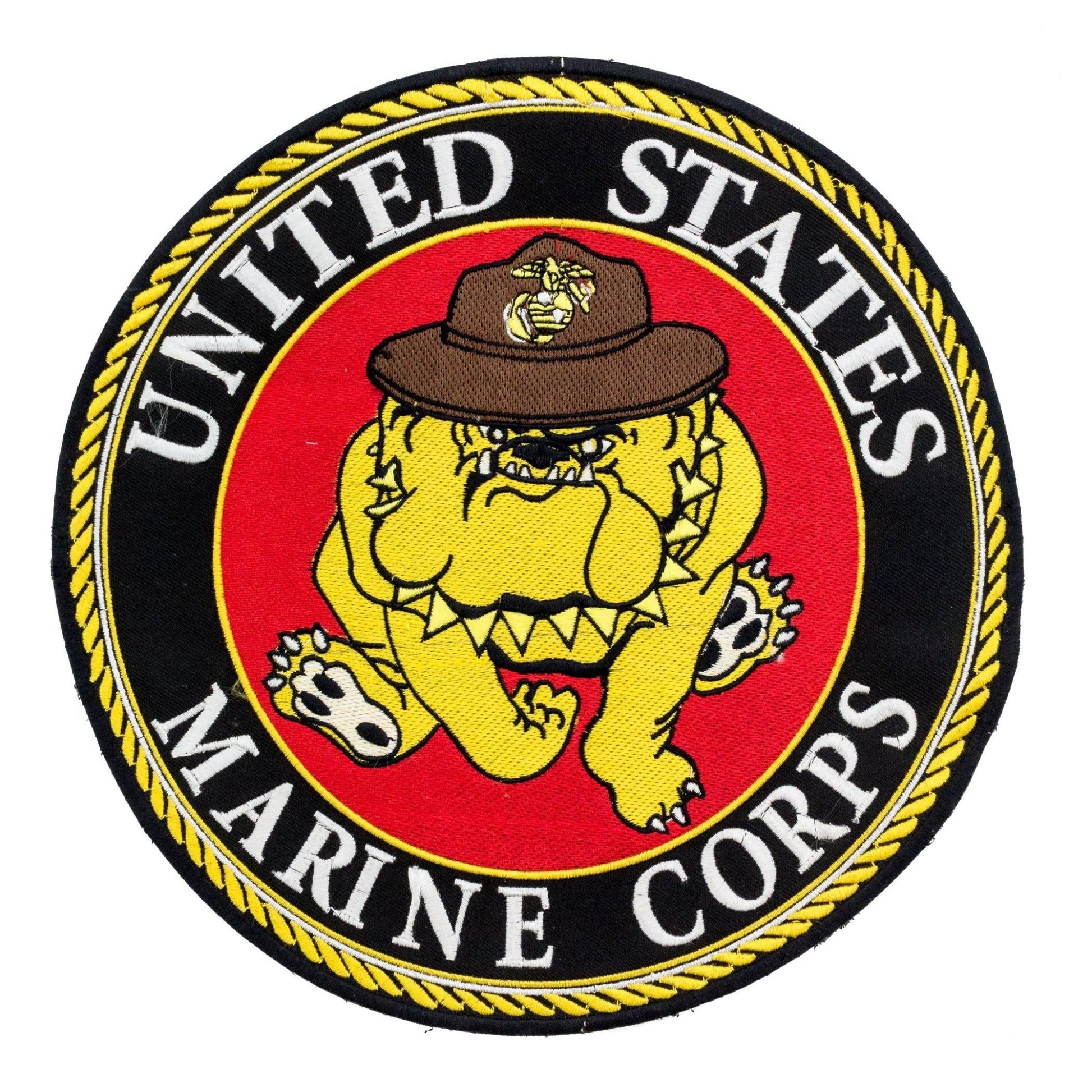 US Marines Crops Bull Dog Round Military Center Patch - Veteran Biker Patch Veteran Patches