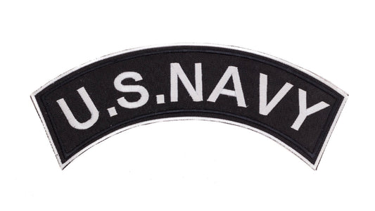 US Navy Thin White Border Military Rocker Patch - Veteran Biker Patch Veteran Patches