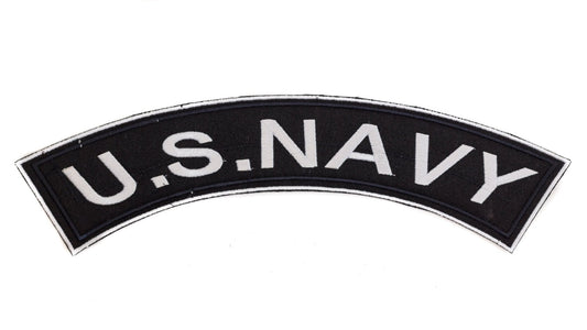 U.S Navy White Border Military Rocker Patch - Veteran Biker Patch Veteran Patches