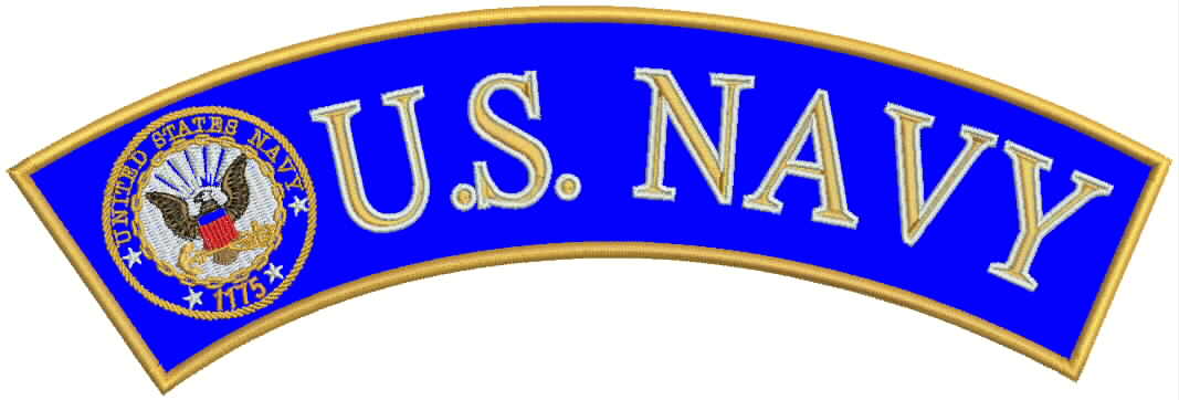 U.S Navy Yellow Border Military Rocker Patch - Veteran Biker Patch Veteran Patches