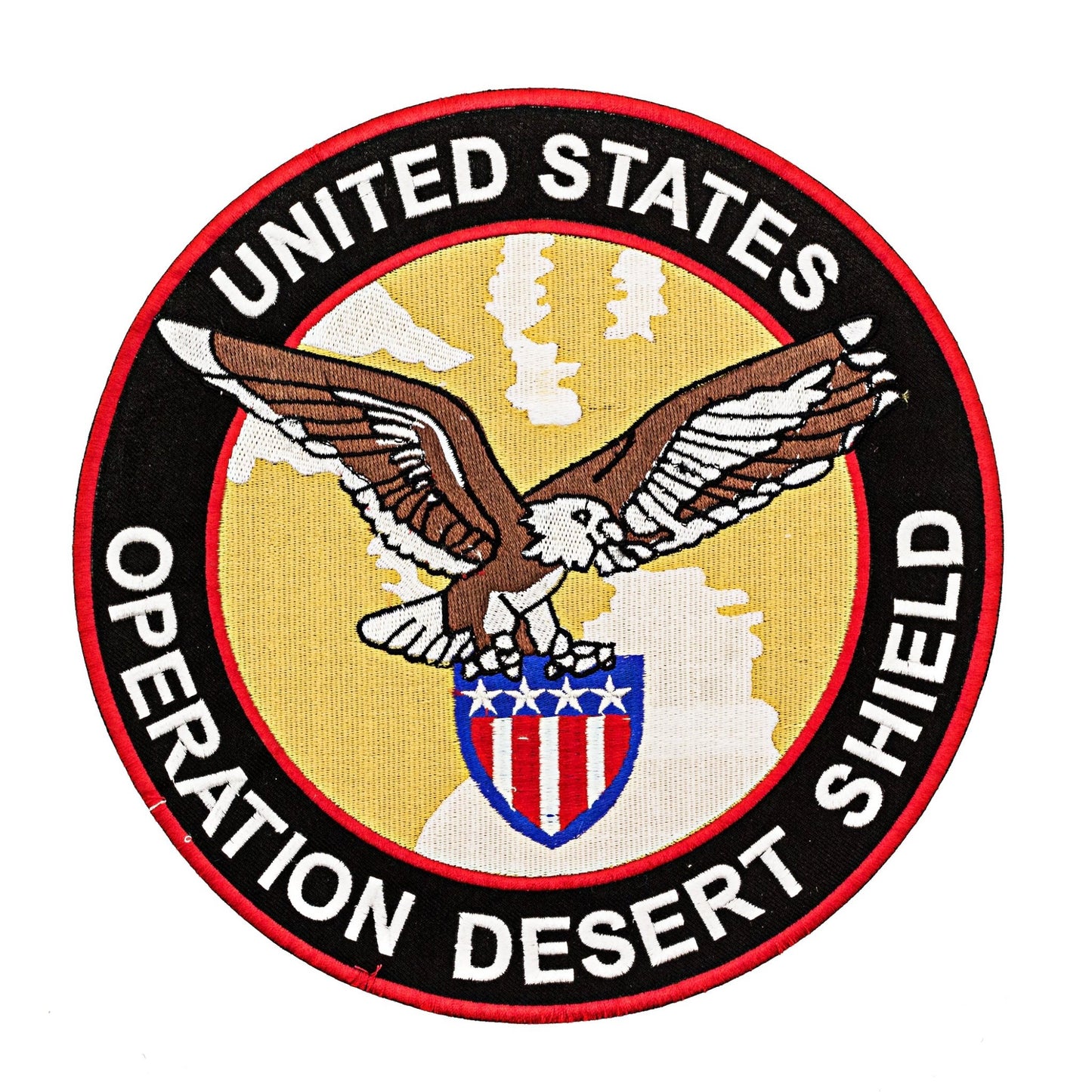 US Operation Desert Shield Round Center Patch - Motorcycle Biker Patch Veteran Patches