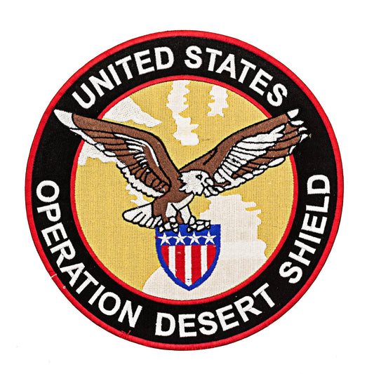 US Operation Desert Shield Round Center Patch - Motorcycle Biker Patch Veteran Patches