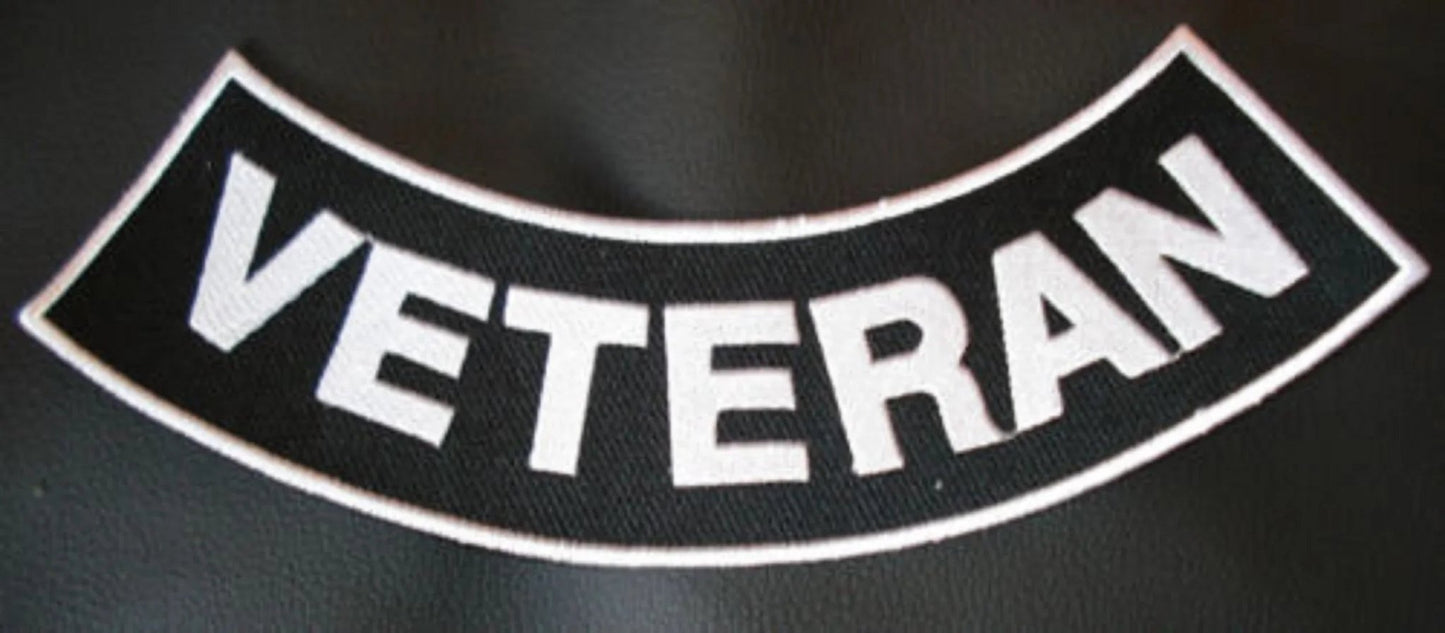 Veteran Military Rocker Patch - Veteran Biker Patch Veteran Patches