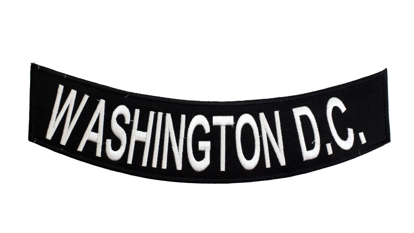 Washington D.C White Rocker Patch - Embroidered Biker Patch for Vest Veteran Patches