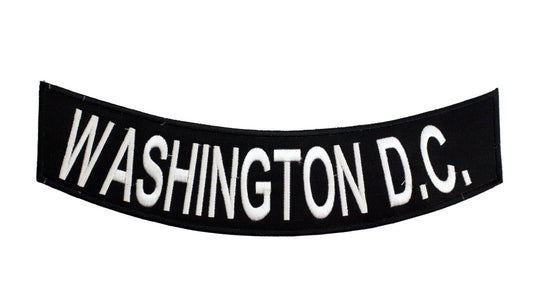 Washington D.C White Rocker Patch - Embroidered Biker Patch for Vest Veteran Patches
